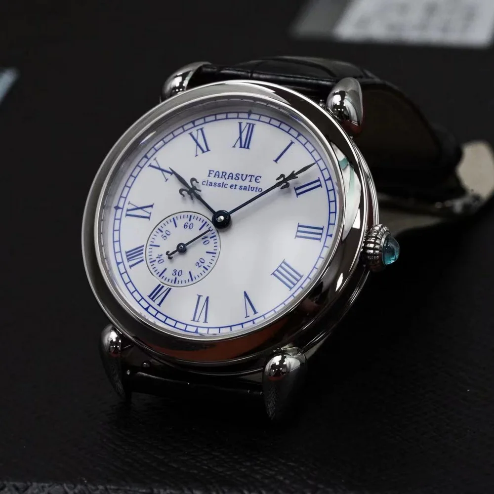 FARASUTE Men Automatic Watch 40mm Luxury Mechanical Wristwatch Sapphire Enamel Dial Hangzhou 5000 Small Rotor Leather Strap