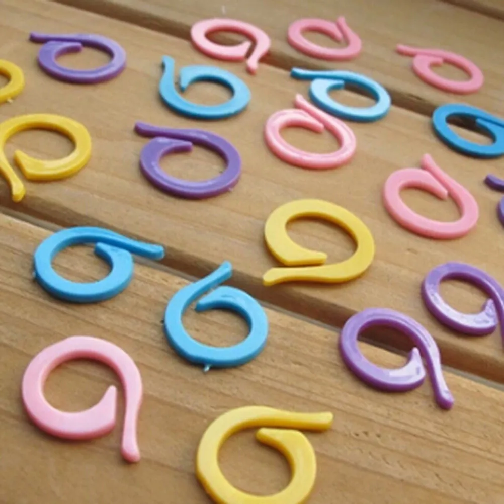 120Pcs Knitting Stitch Marker Count Ring Plastic Split Crochet Marker Holder Tool Needle Row Number Position Keeper