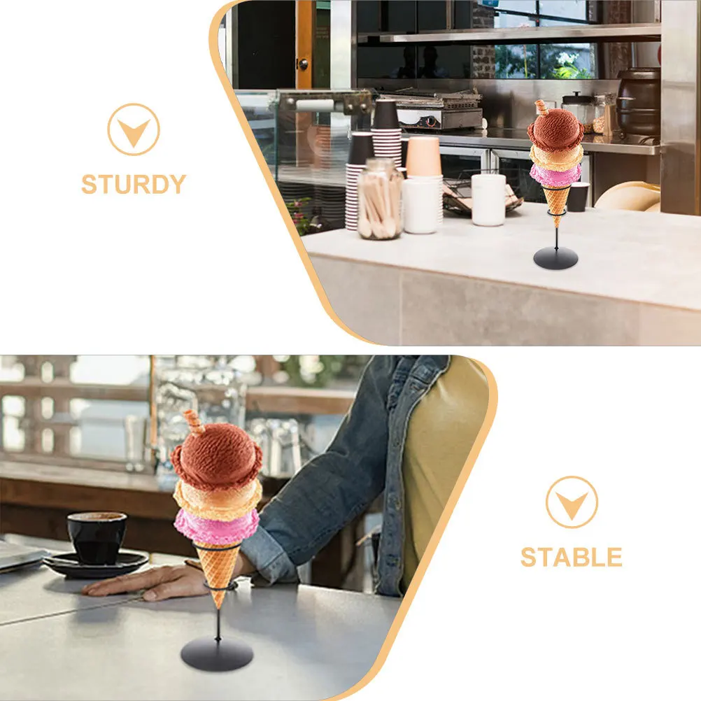 

6Pcs Ice Cream Cone Holder Metal Stand Desktop Display Rack Reusable Ice Cream Support Metal Cone Holders Display Holder