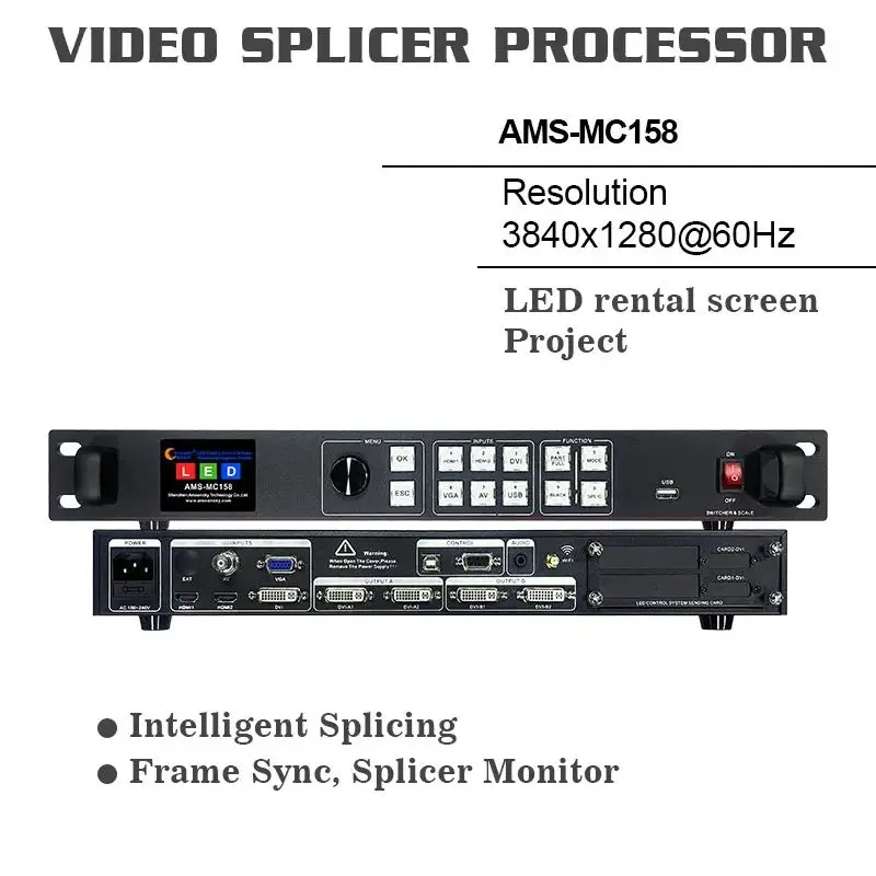 MC158 Full Color 5.30 million Pixel Video splice Processor Multi-screen Horizontal Vertical Image Indicator for Large Events Fam