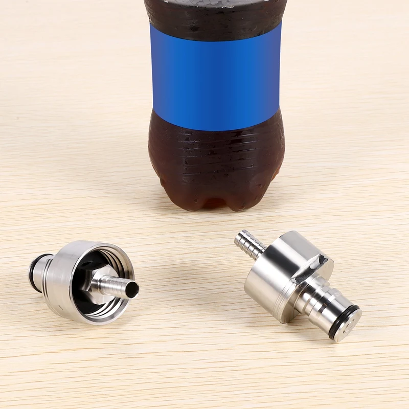 2Pcs/Lot 304 Stainless Steel Carbonation Cap 5/16 Inch Barb, Ball Lock Type, Fit Soft Drink PET Bottles, Homebrew Kegging