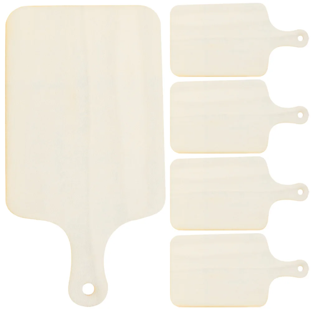 

5pcs Mini Wooden Cutting Board Light Brown Small Breadboard Craft Tray for Bread Fruit Serving Photography Prop Decor