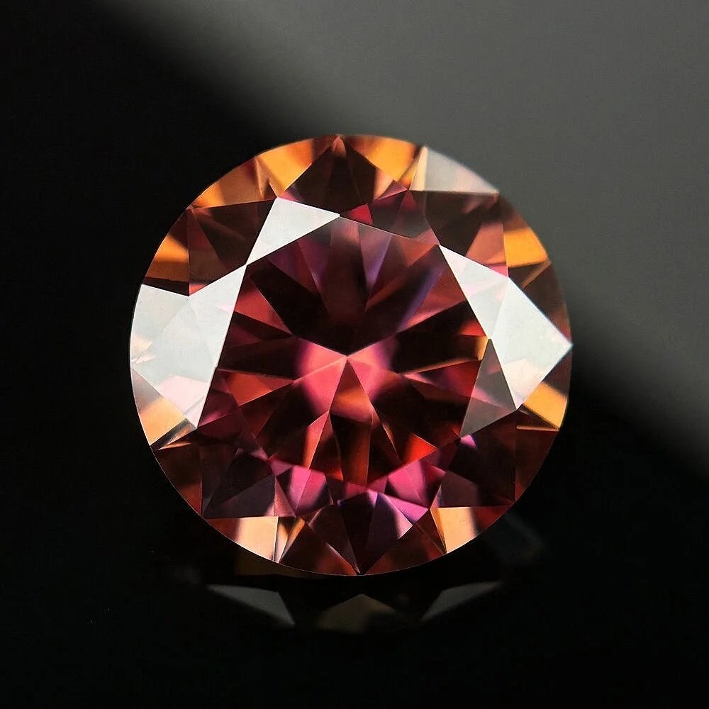 

Charm Moissanite Diamonds Gemstone 0.1ct~5ct Watermelon Red Round shape VVS1 Clarity Pass Test With Certificate for Jewelry