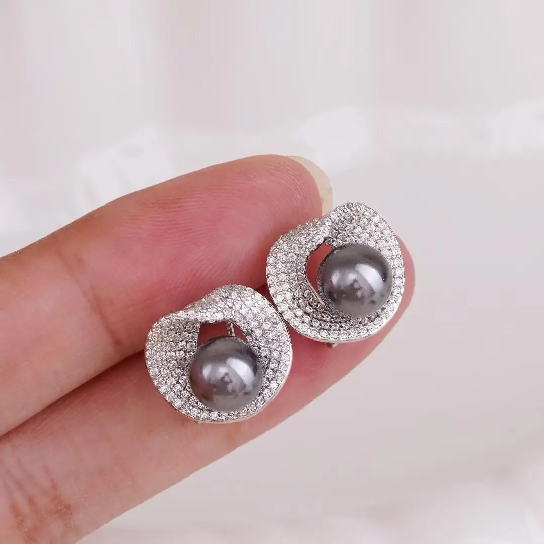 

Серьги из стерлингового серебра 925 пробы, базовые крепления, крепления для ювелирных изделий, аксессуары для жемчуга 8-9 мм, 3 пары/лот
