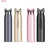 320ml Girls Water Bottle Double Wall Thermos  Stainless Steel Vacuum Flasks Cute Cat Fox Ear Thermal Ravel Mug Eco Friendly