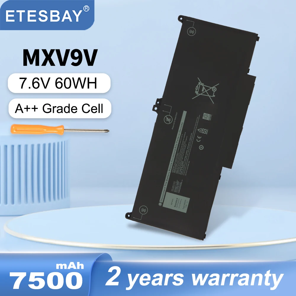 

Аккумулятор для ноутбука ETESBAY MXV9V для Dell Latitude 7300 7400 5300 5310 для DELL Latitude 5300 5310 2-в-1 60 Вт/ч 7500 мАч