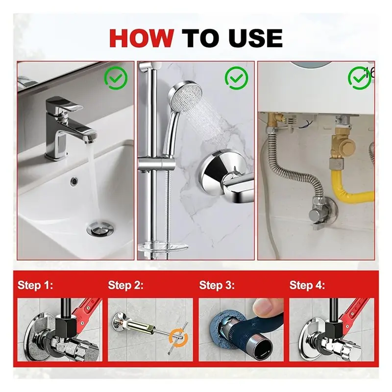 ABVA-Quick Repair Tools Kit For Plumbing- Angle Stop Wrench& 1/2 In Compression Sleeve Puller, Professional Plumbers Wrench
