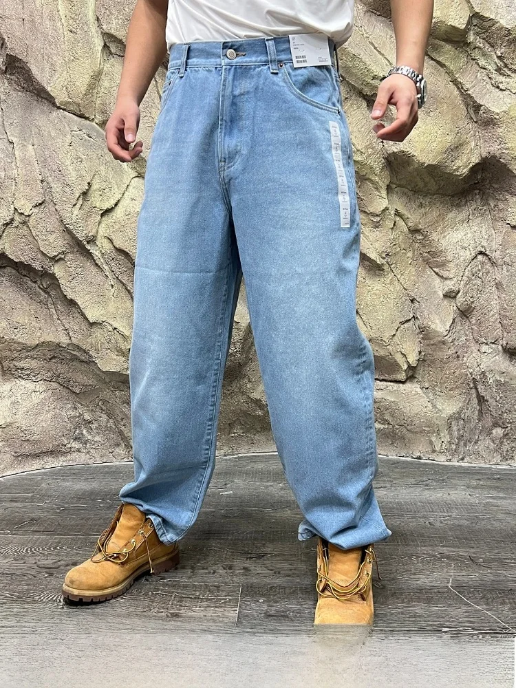 

Loose Men's Casual Jeans Straight Leg Cotton Denim Breathable Comfortable Spring Summer Autumn Wear Washed Effect mid Waist B...