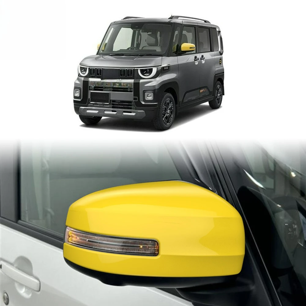 

For Mitsubishi Delica MINI 2025 2026 ABS Yellow Car Side Rear View Rearview Mirror decoration Cover Trim Accessories Styling