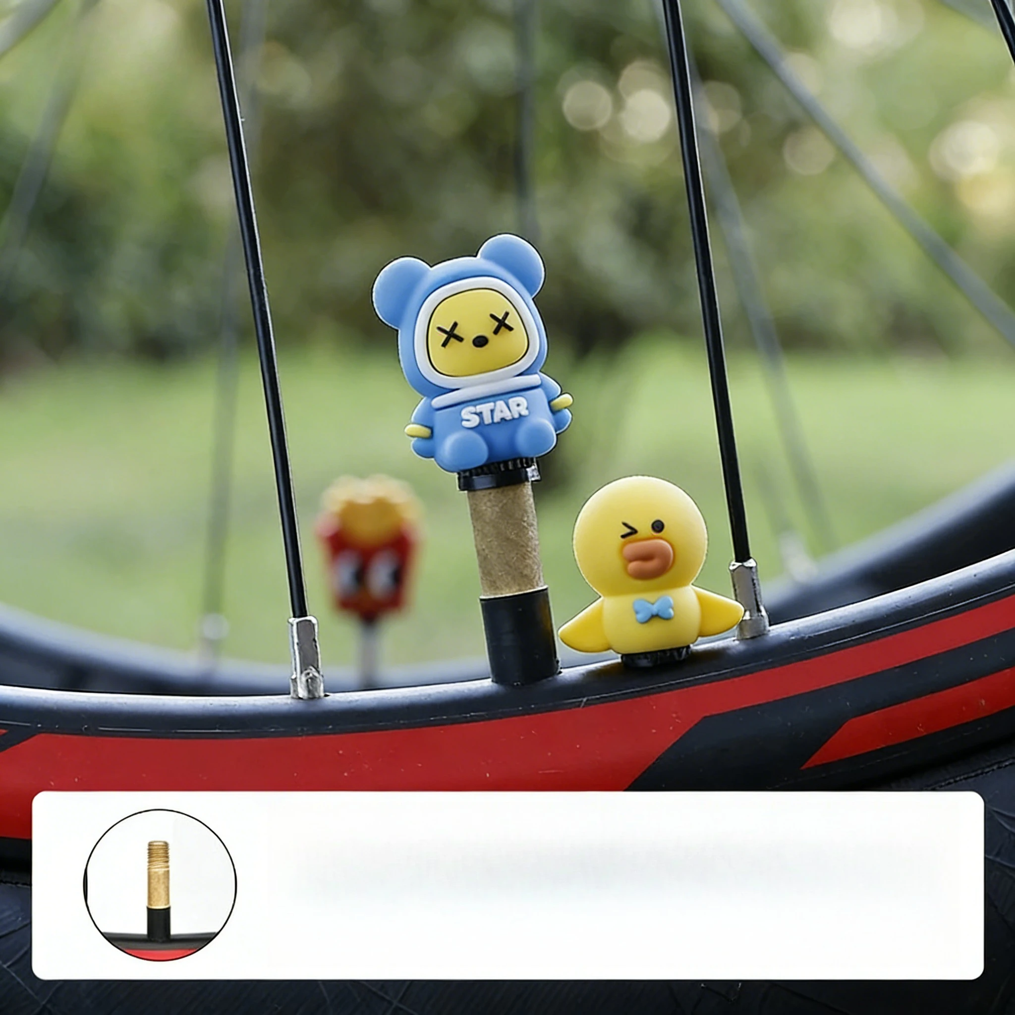 

2/3pcs bicycle air nozzle cap road bike silicone creative cartoon waterproof valve cover mountain bike decoration riding