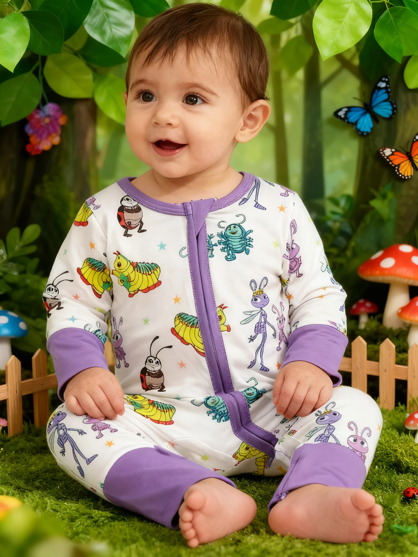 Ultra-Soft Bamboo Fibre Baby Romper | Eco-Friendly Hypoallergenic Unisex Sleepwear/Playwear | 0-24 Months