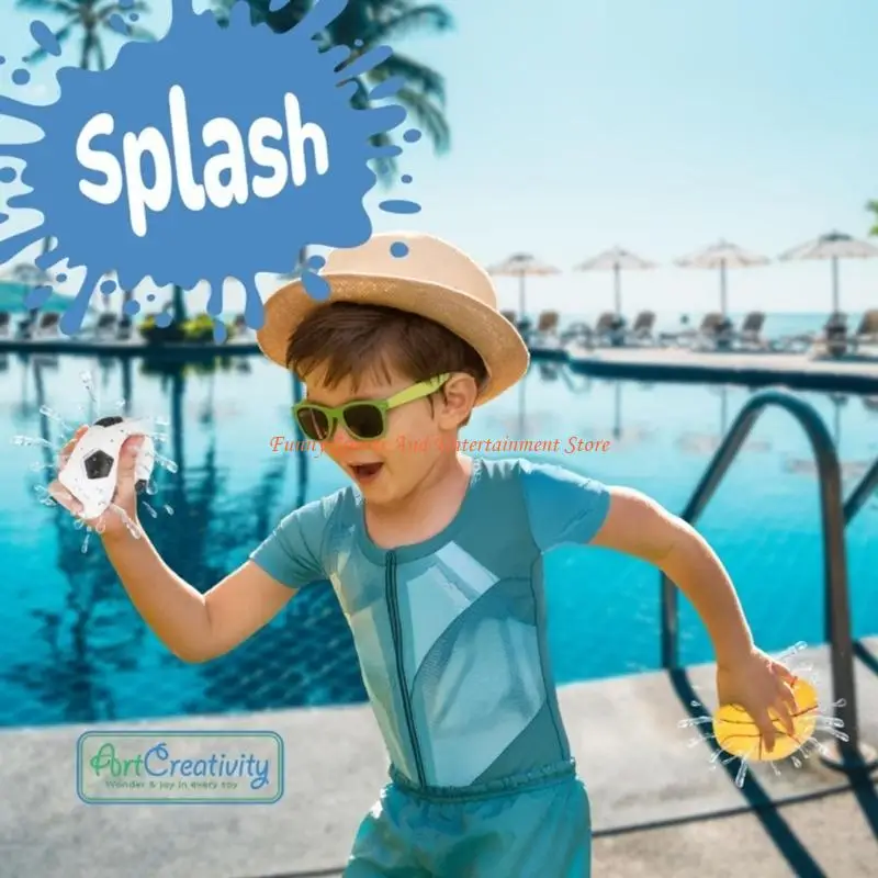C4DE Water Sprays Sports Toy Interactively Splashes Kids Ball Toy Coordination Training Game Props for Summers Pool Or Garden
