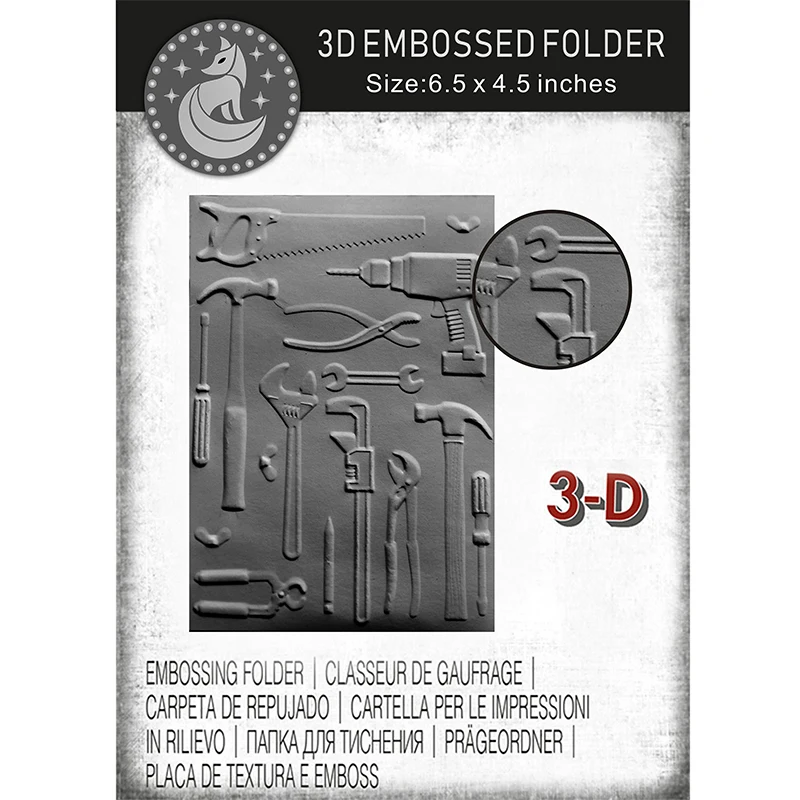 Toolbox 3d Embossed Folder And Matching Molds For Handmade Letters And Background Greeting Card Scrapbooks, New 2023