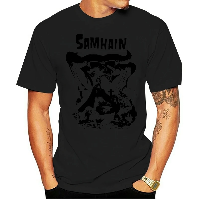 Samhain V2 T Shirt White Vintage Poster Horror Punk Band All Sizes S-5Xl