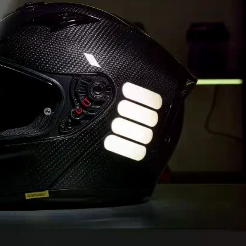 Motorcycle Reflective Stickers Helmets Invisible Black Rectangle Simple Effective Car Reflective Tape For Helmets Bikes