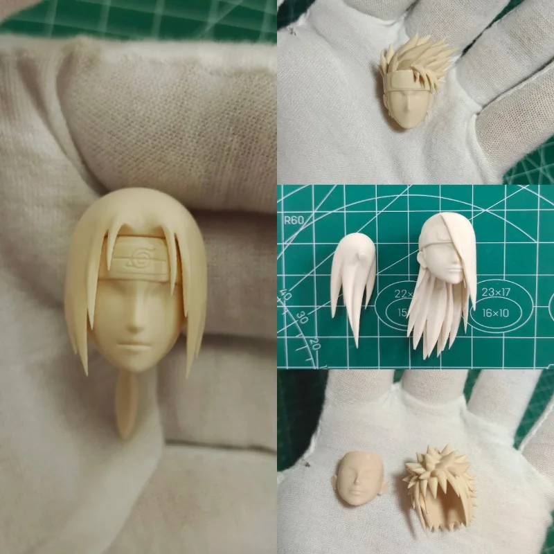 

Handmade 1/12 Scale Action Figure Japanese Anime Character Naruto Unpainted Head Carving Model for 6in Shf Body