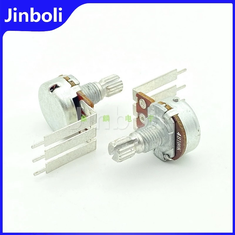 2PCS คุณภาพสูง WTH148 16 ประเภท B100K ยาว Bent Foot Power เครื่องขยายเสียง High และ Low Volume Potentiometer 3Pins เดี่ยว