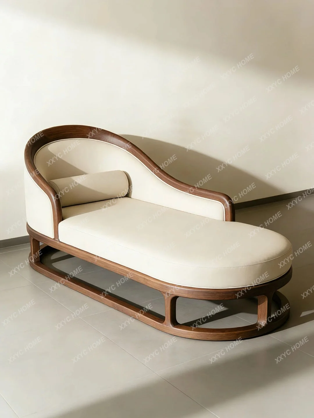 

Concubine chair Minimalist couch Living room balcony Solid wood leather recliner