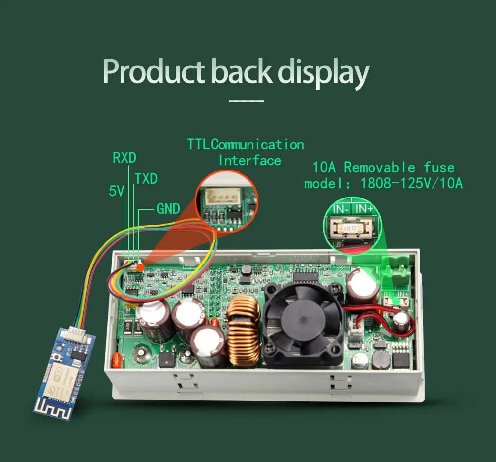 Módulo de fuente de alimentación Buck Digital, 480W, 60V, 8A, 1,8 pulgadas, CC ajustable, voltaje constante regulado, XY6008-W de corriente constante