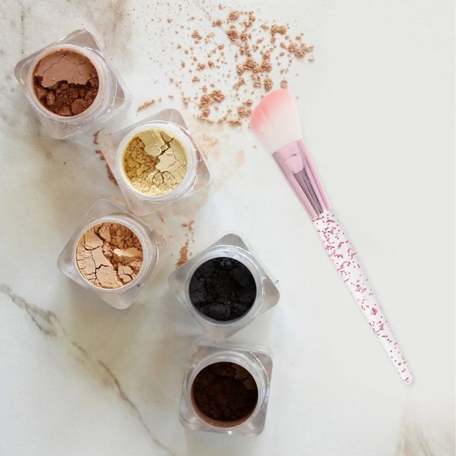 10 pièces ensemble de pinceaux de maquillage pour les yeux poignée à paillettes mélange fard à paupières correcteur outils ensemble de pinceaux de maquillage à paillettes