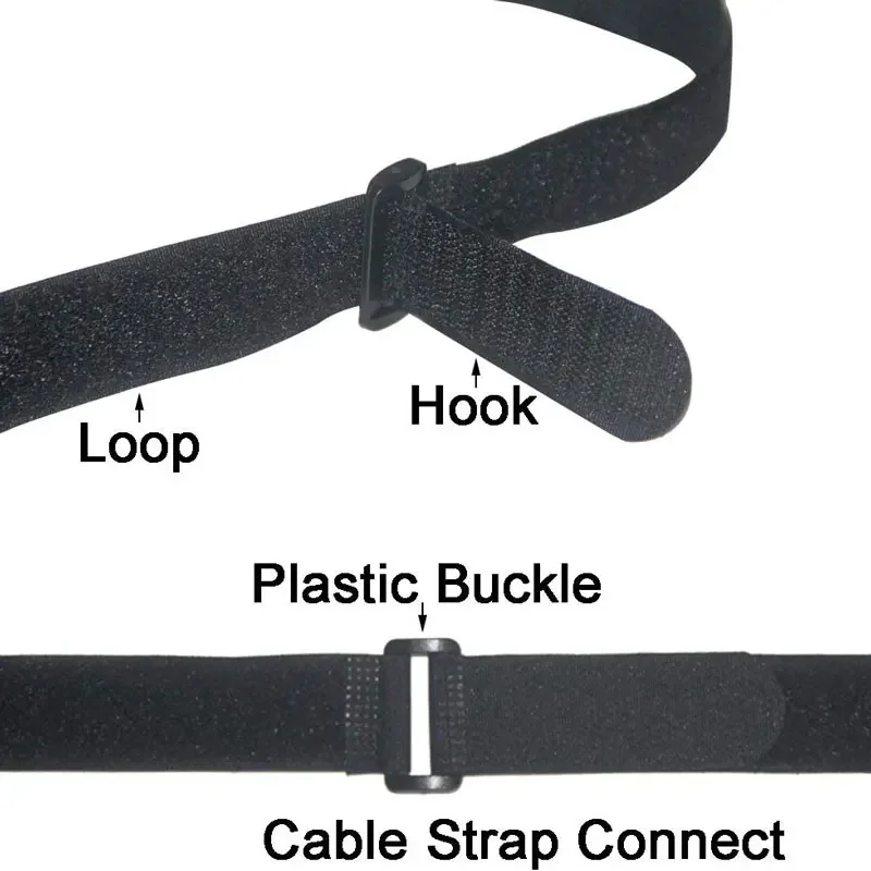 10Pcs Reusable Fastening Hook and Loop Cable Tie Self-Adhesive Fastener Tape Adjustable Multi-Purpose Cord Organizer