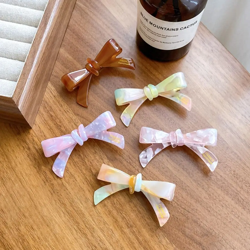 Casual Acetic Acid Butterfly Knot Hair Clip Sweet Fashion Duckbill Clip Elegant Bowknot Hairclip For Women Girls