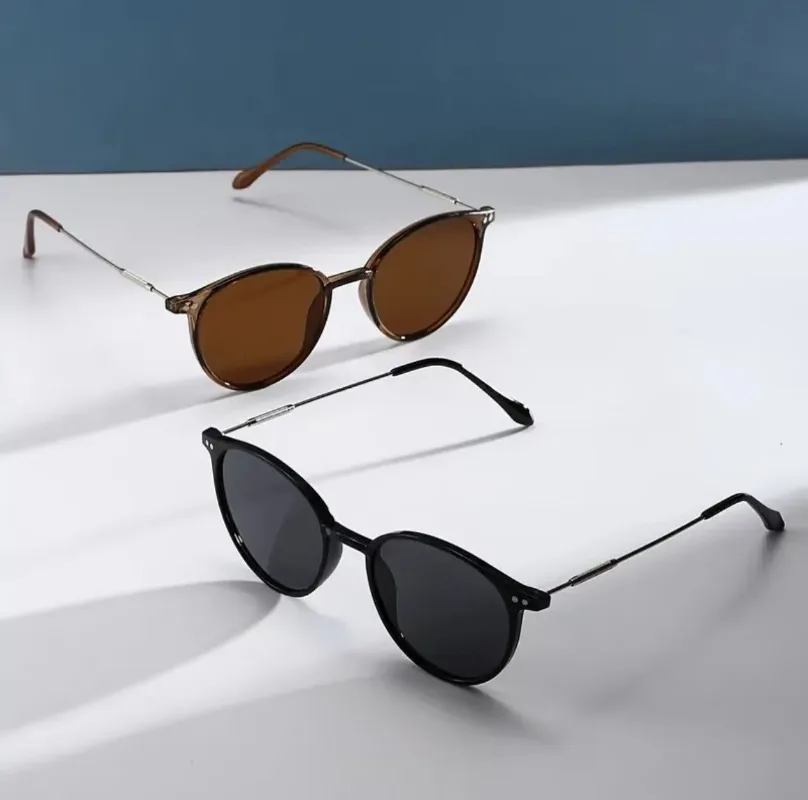 جديد خمر النظارات الشمسية المستديرة النساء الرجعية الفاخرة مصمم نظارات شمسية المرأة المعادن Oculos دي سول UV400 ظلال النظارات