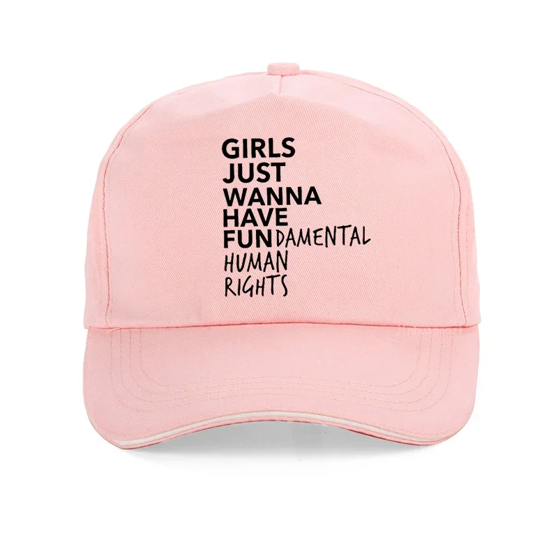 Feminist Feminism Baseball cap Girls Just Wanna Have Fundamental Human Rights Letter Print hat Women Summer sun snapback hats