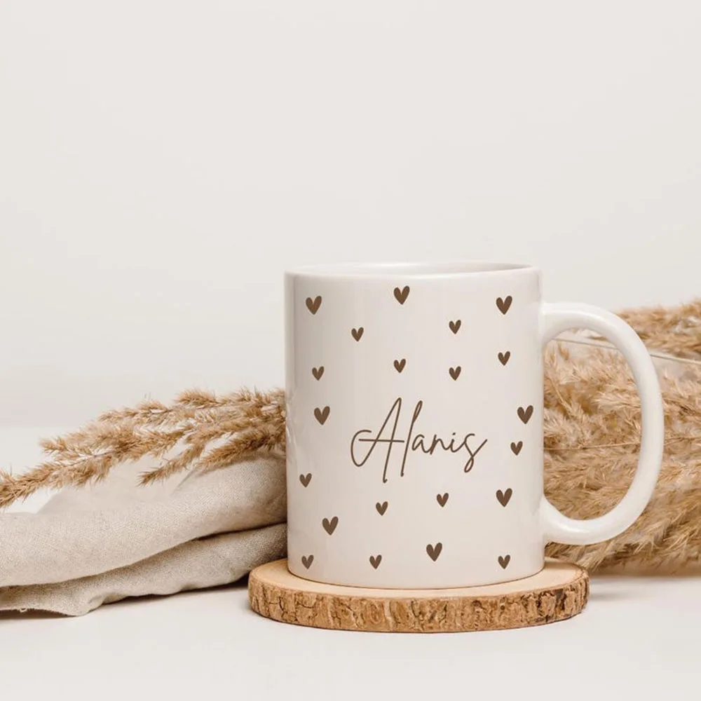 

Personalized Mug - Custom Name for Her Coffee Cup Gift Customized Name Cup Gift for Mom Anniversary Gift New Year's Blessing Cup