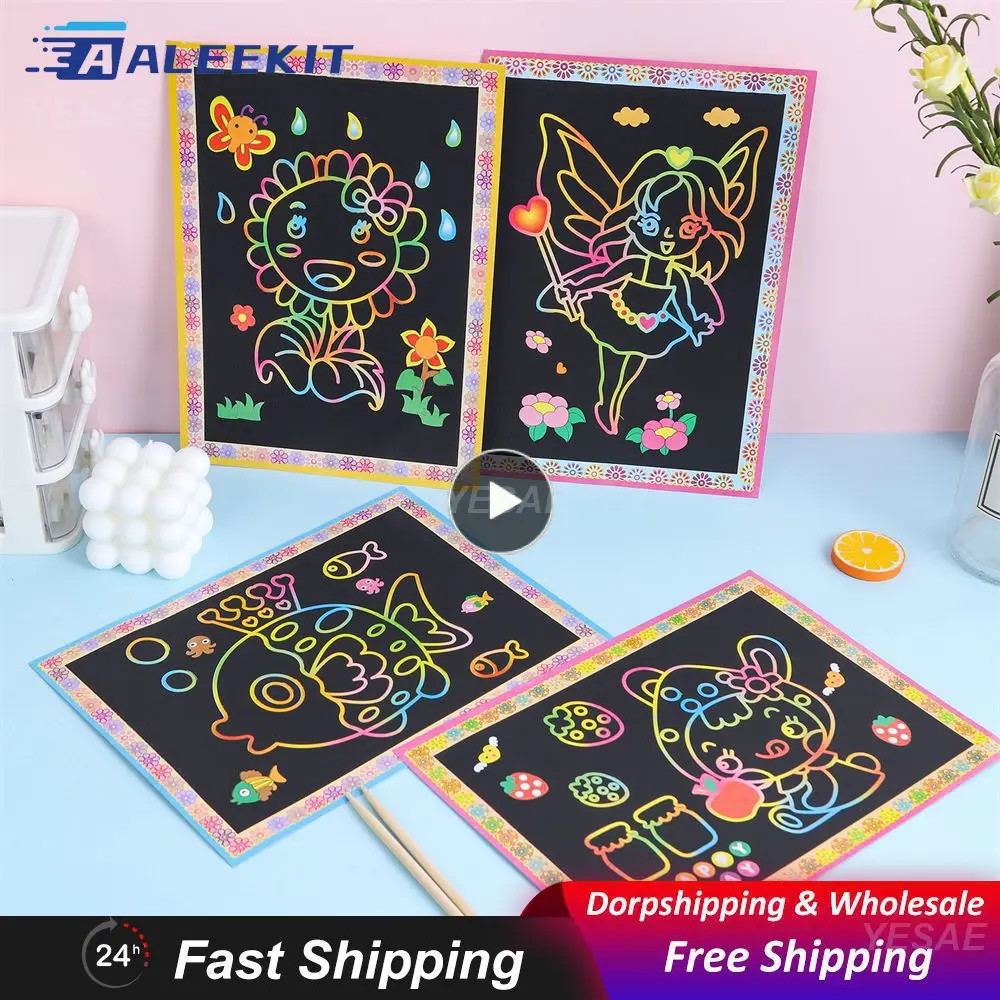 Painting Book Gradient Color Partition Design Colorful Painting Paper Painting Teaching Tool Art Scratch Scratch Painting