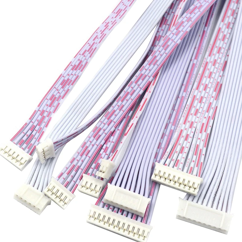 10PCS PH2.0 Female Connector Terminal Cable 10cm 20cm 30cm JST 2.0 Red white Wire 2p 3p 4p 5p 6p 7p 8p Single/Double Head 26AWG