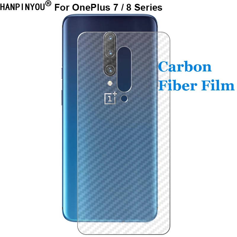 For OnePlus 7 7T 8 8T Pro Nord Durable 3D Anti-fingerprint Carbon Fiber Back Film Rear Screen Protector Sticker (Not Glass)