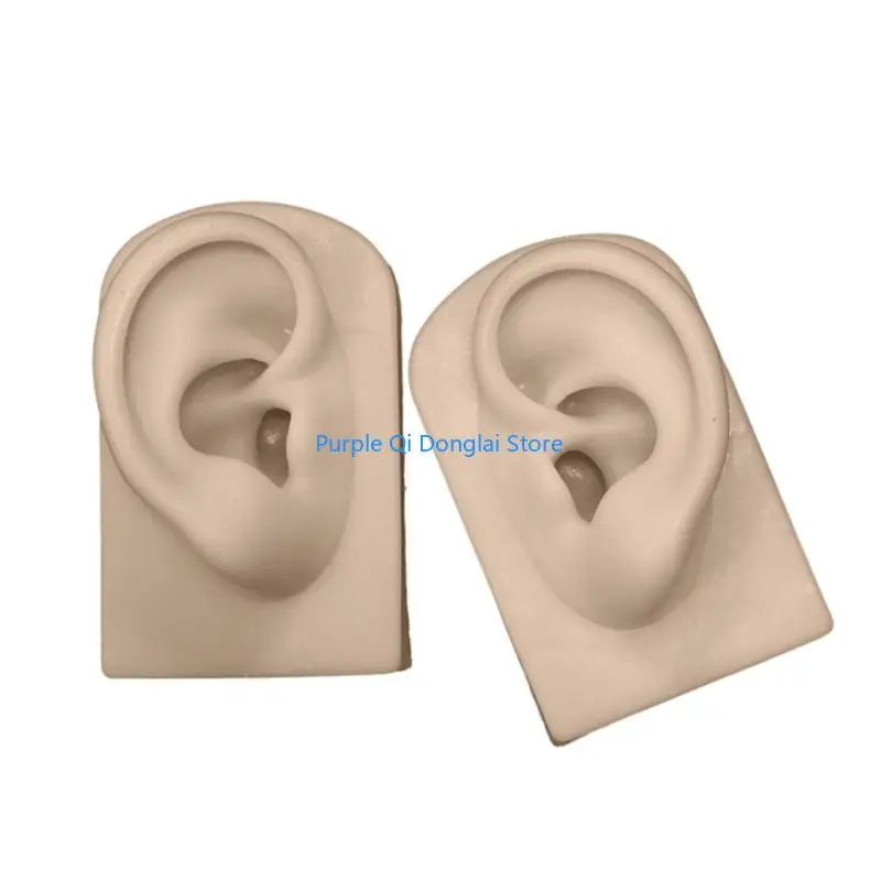L21E Artificial Ear Model Soft Silicone Left and Right Ear Mold for Acupunctures Training Practical Jewelry Display Props