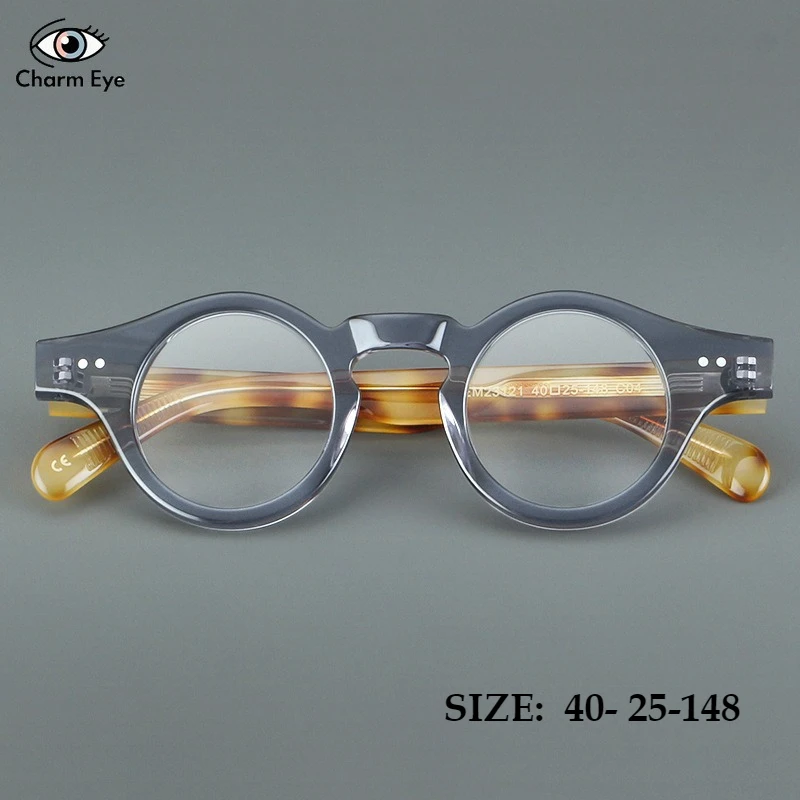 

Acetate Eyeglass Frame Women Retro Round Handmade Optical Glasses Men Can Be Paired Myopia Presbyopia Anti Blue Light Eyeglasses