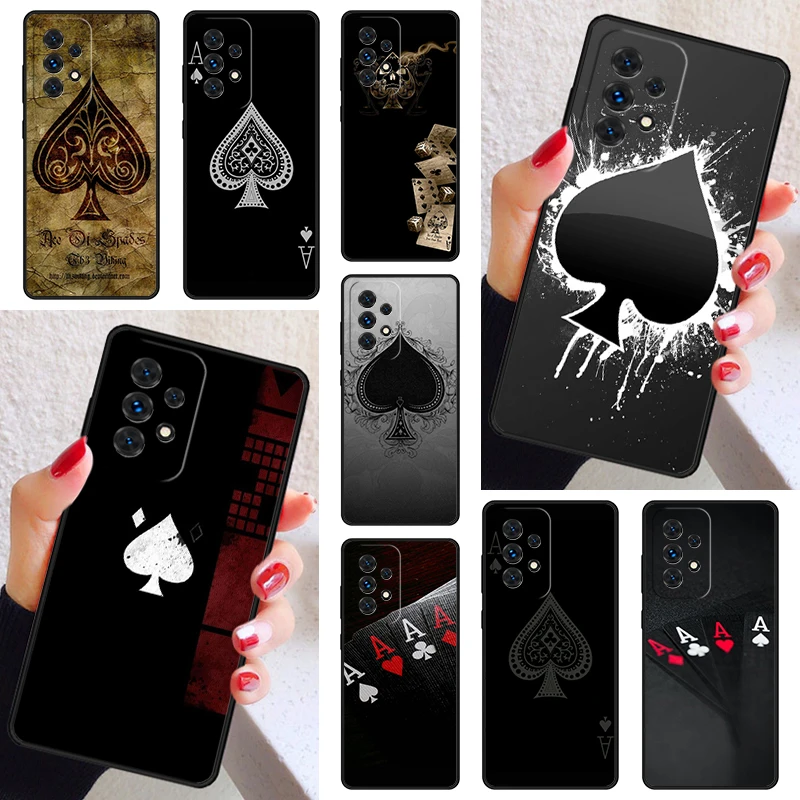 Чехол Ace of Spades для телефона Samsung Galaxy A52 A72 A73 A20e A21S A50 A70 A11 A12 A42 A31 A40 A51 A71 A32 A80 A91