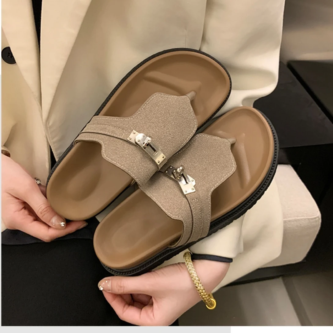 Women Slippers Flats Sandals Summer Shoes 2025 New Casual Trend Woman Flip Flops Sport Slingback Shoes Slides Mujer Sandalias image 2