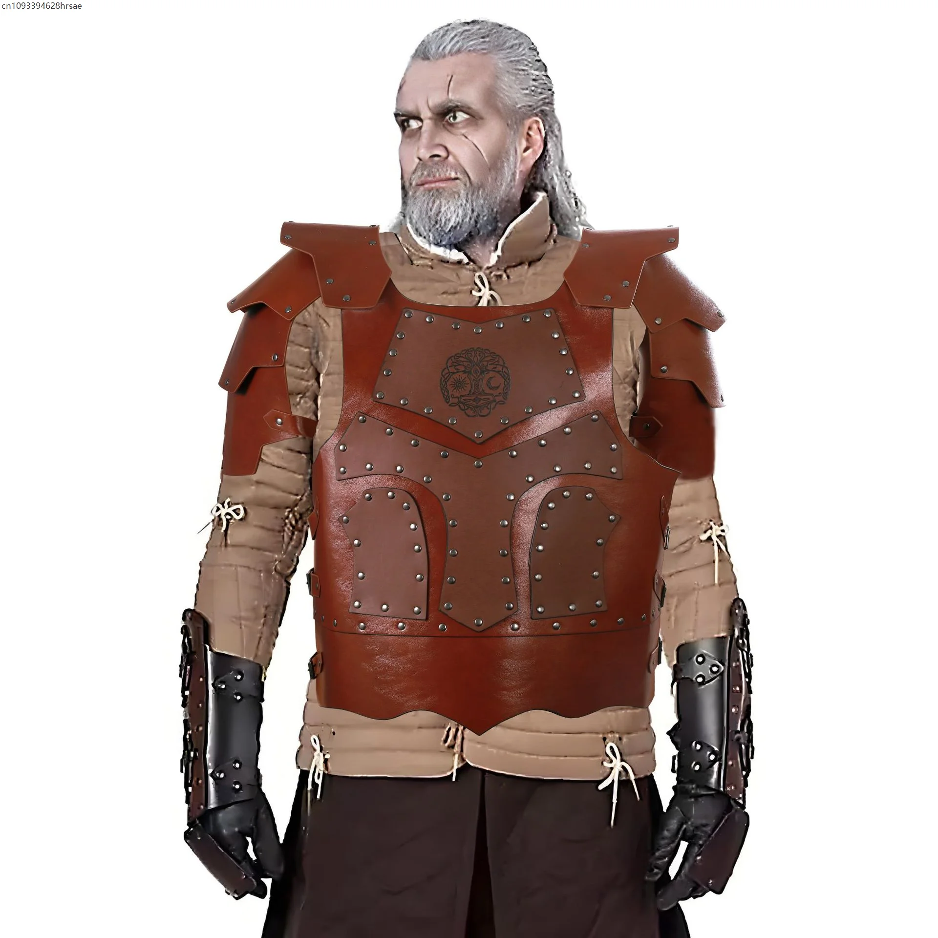 

Medieval Crusader Knights Templar Cosplay Costume Body Chest Armor Steampunk Dark Cross Leather Breastplate Cuirass For Men