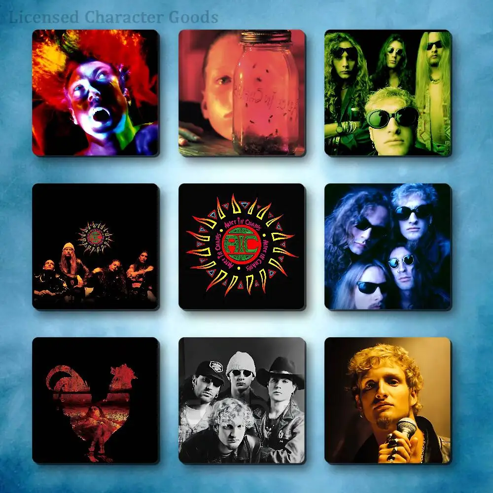 A-Alice in C-Chains Refrigerator Magnets Square Tiles with Magnetic Sheets Printed for Decoration Collect 55mm