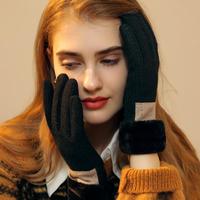 Women's Thermal Gloves Touchscreen Cashmere Gloves Winter Windproof Outdoor Wool Warm Gloves