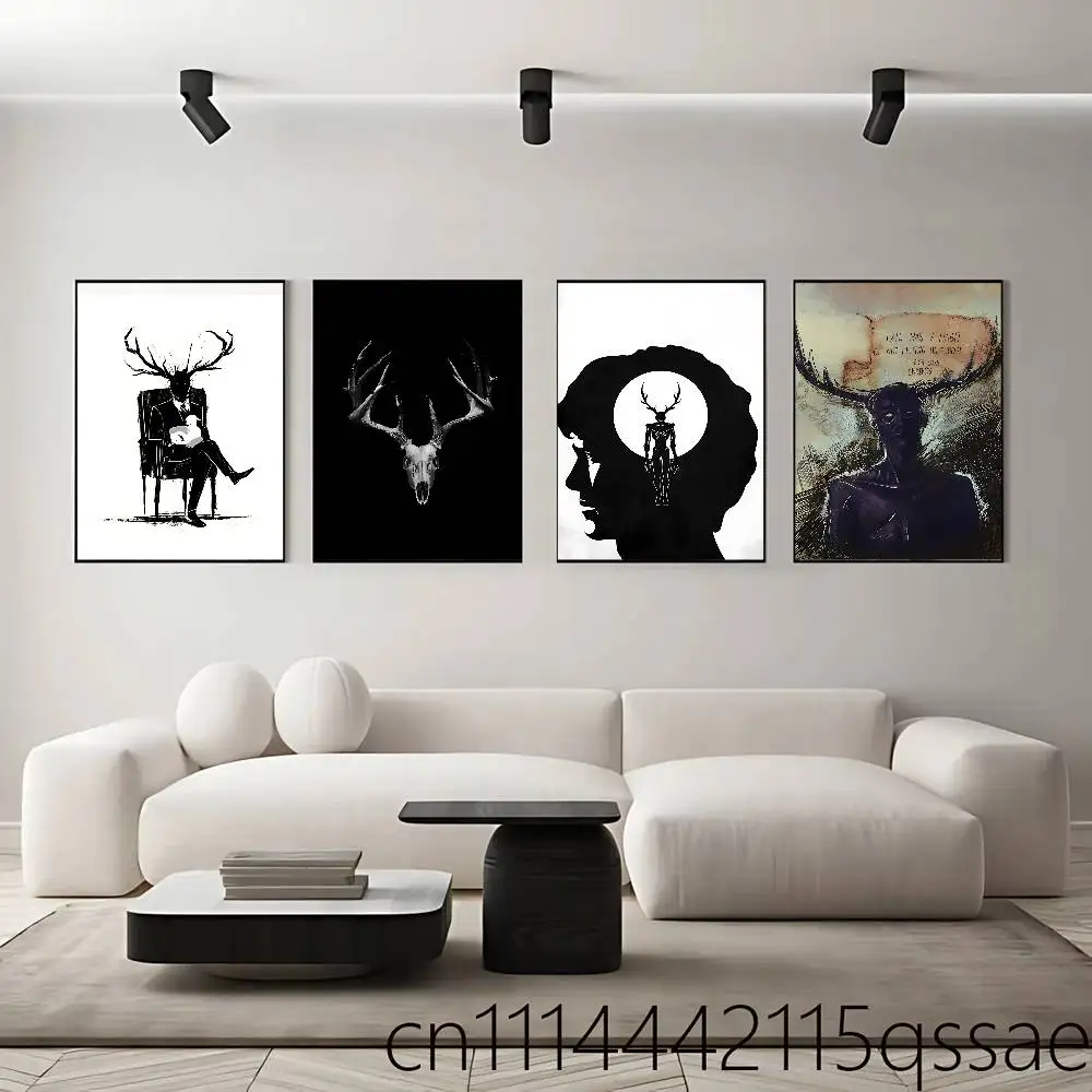 H-HannibalS and Will Chibi Poster Wall Art Posters, Texture Paintings, Ideal Gift for Room Decoration
