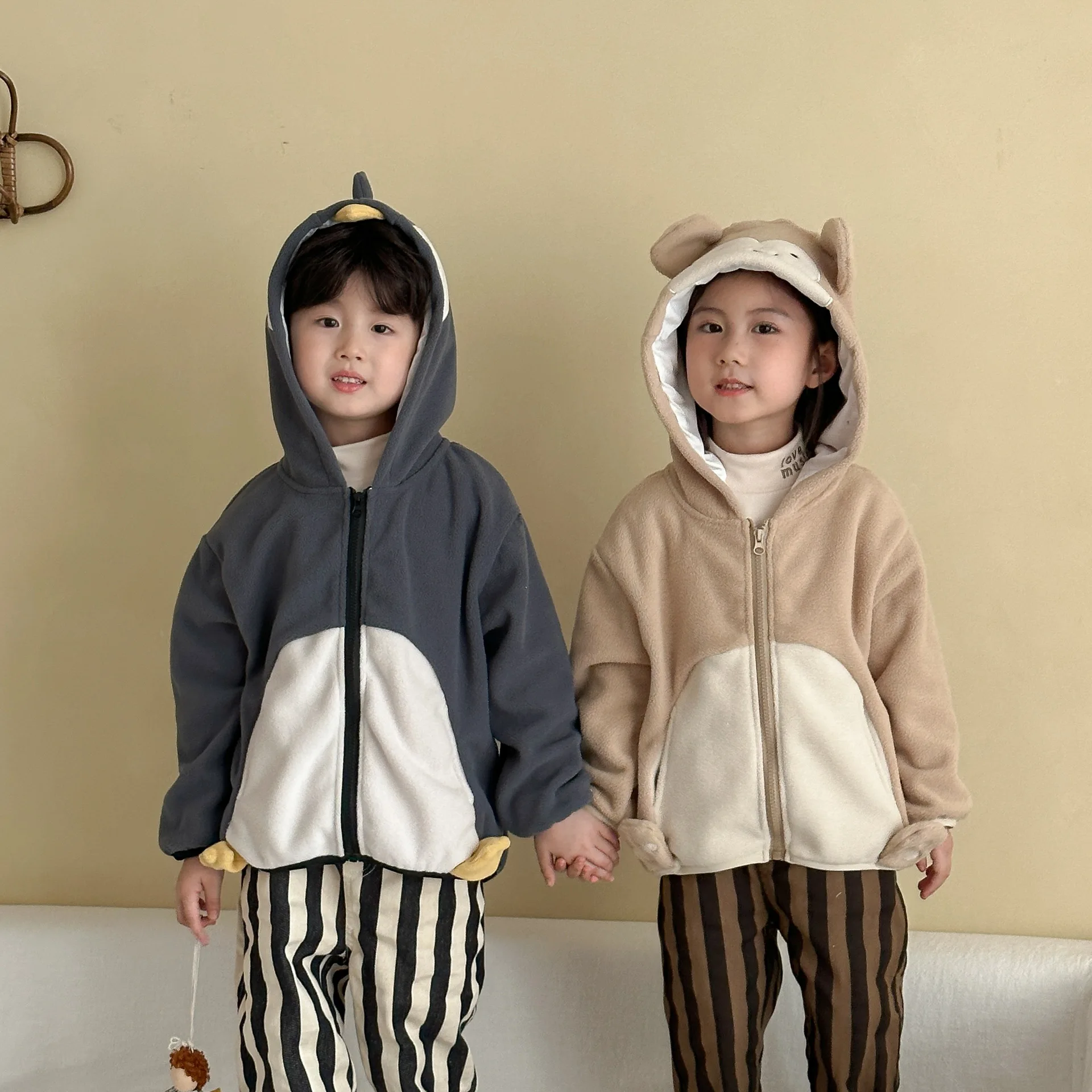 

Toddler Kids Girl Coat Winter Hooded Penguin Printed Zipper Infant Baby Girl Thicken Coat Ins Casual Children 3-8Y Girl Outrwear