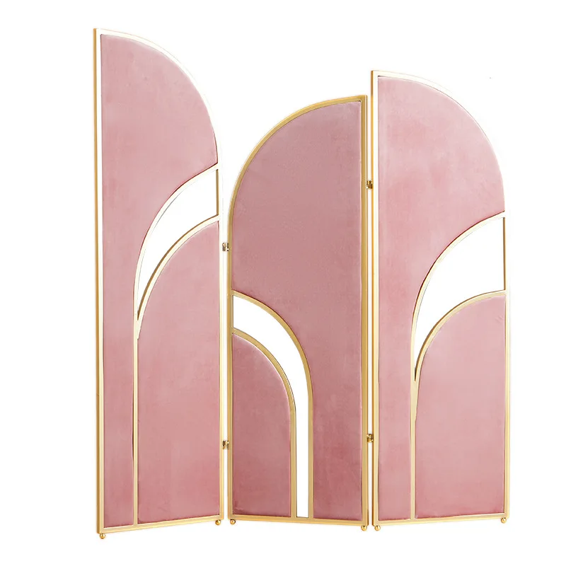 

Foldable screen living room office partition decorative porch movable metal decorative screen