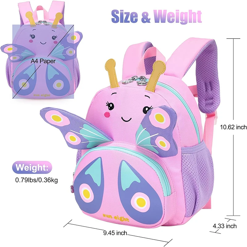 SUN EIGHT, mochilas de animales de dibujos animados en 3D para bebés, mochilas escolares para guardería, mochilas para niños, mochilas escolares