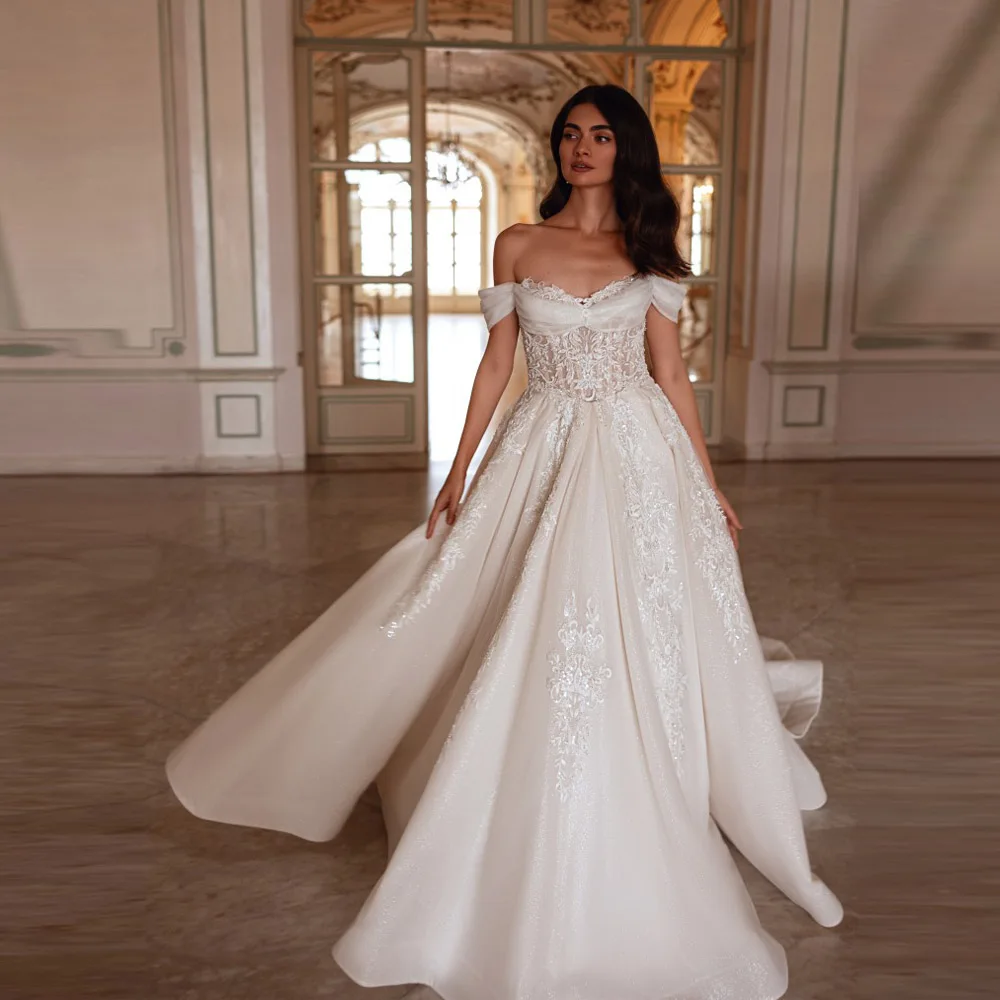 

Off The Shoulder Women Wedding Dresses Sexy A-Line Bridal Gowns Engagement Banquet Princess Party Vestidos De Novias Customized