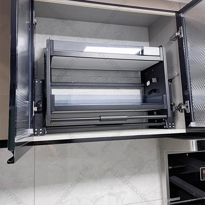 خزانة المطبخ، خزانة معلقة، سلة رفع، خزانة تخزين عازلة للتخميد