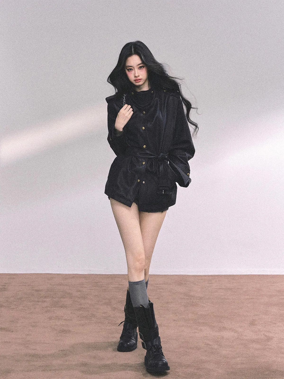 AOMALM アメリカンスタイルクールウィンド PU レザージャケット女性ルーズ冬コート長袖スタンドカラーユースレギュラーフィットアウター