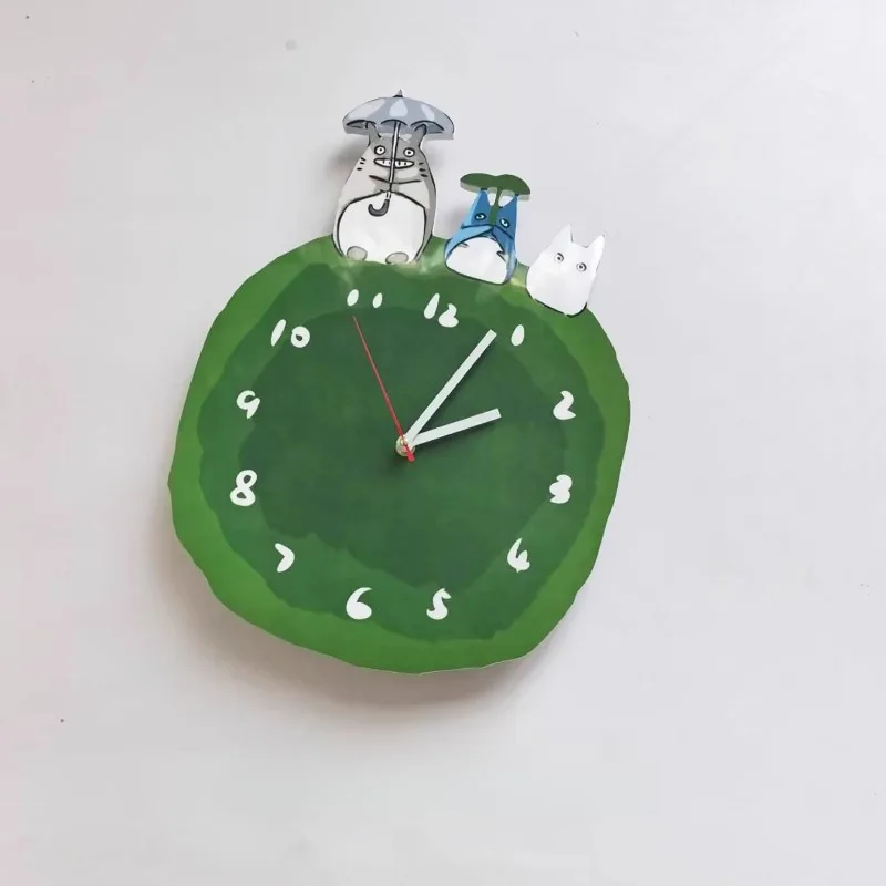 ساعة حائط إبداعية على الطراز الياباني كارتونية لطيفة راقية ساعة حائط طازجة على طراز الغابة ديكور منزلي إبداعي تحيف كبيره للمنزل FYWC