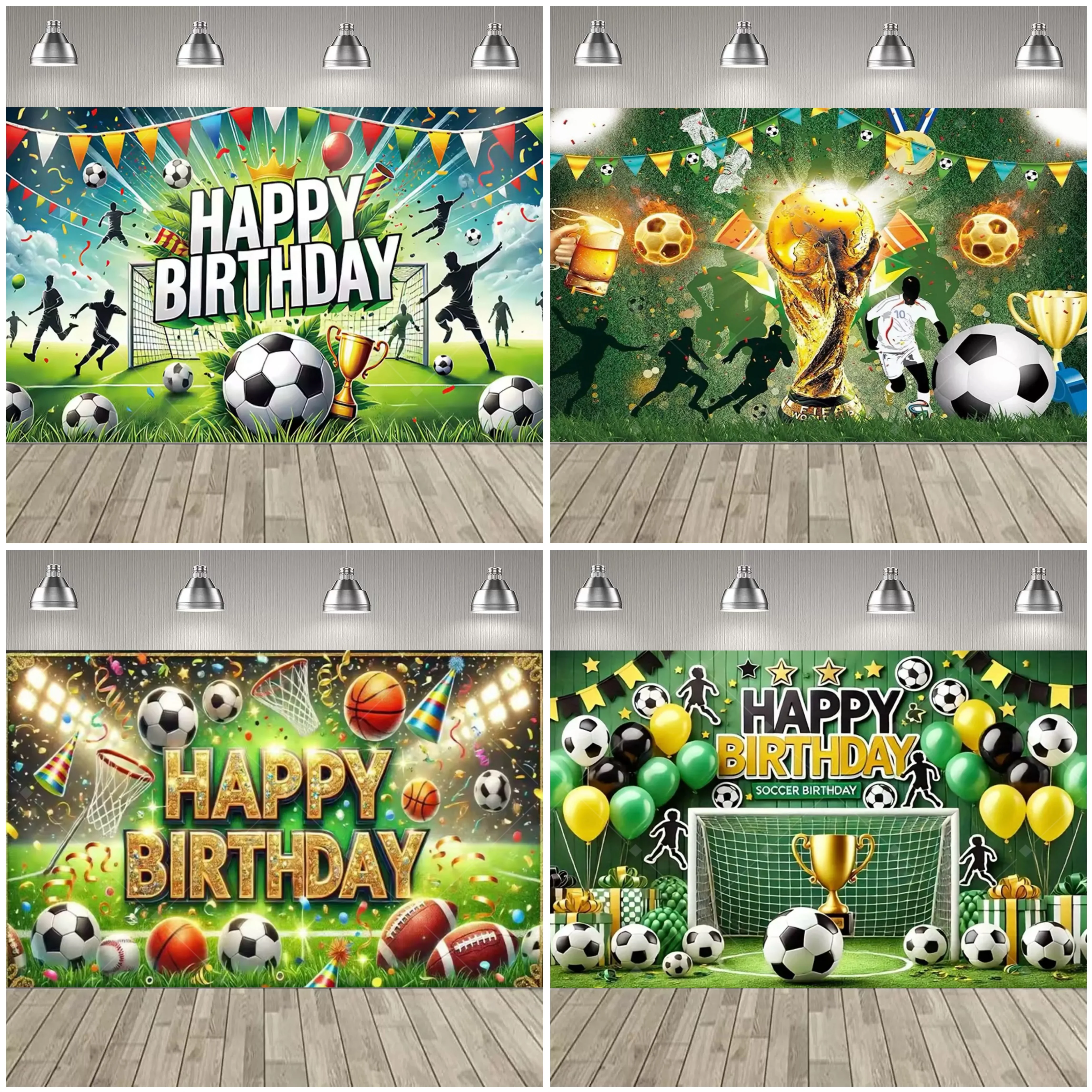 Bunte Fußball Thema Party Dekoration Hintergrund Fußball Sportplatz Geburtstag Party liefert Dekorationen Poster Banner Geschenk