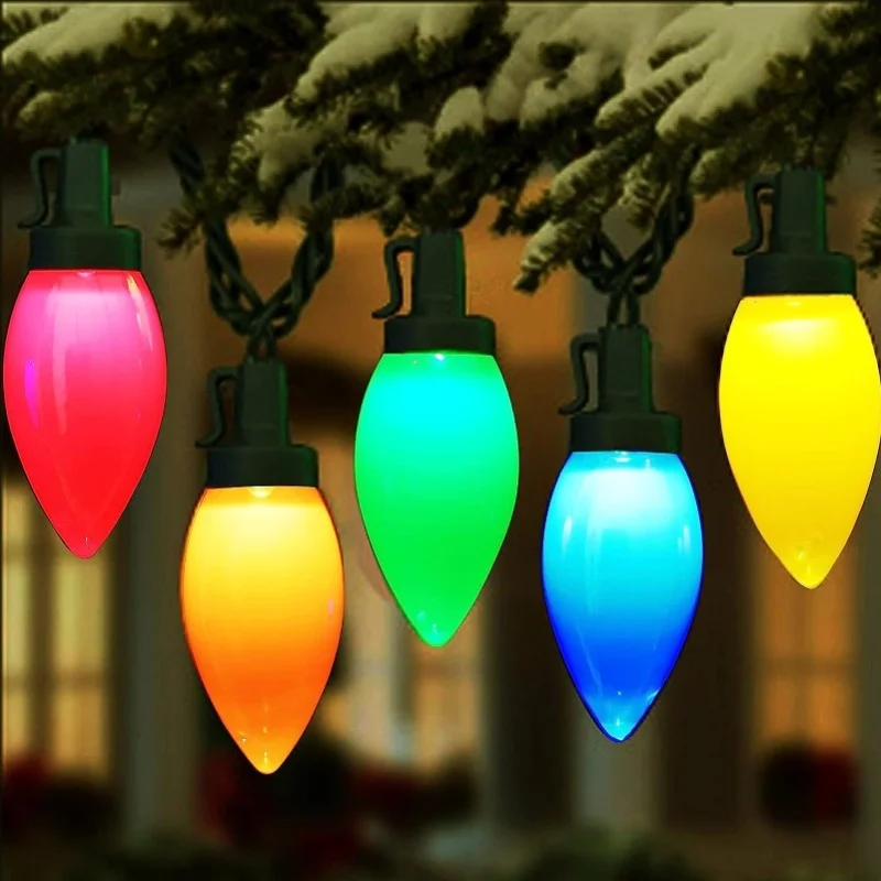 C9 LED Christmas String Lights 16.4ft 20 LED Waterproof C9 Strawberry Christmas Lights For Outdoor Indoor Outside Patio Wedding