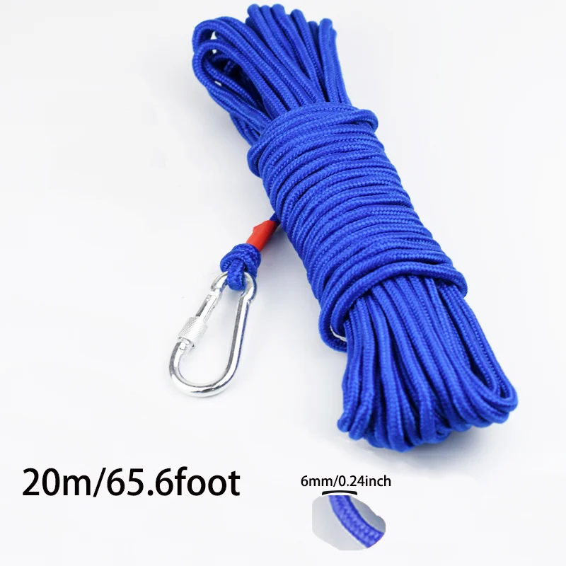 6mm x 20m outdoor salvage rope, colorful woven rope, binding rope, free clothes hanging rope, umbrella rope core, nylon rope